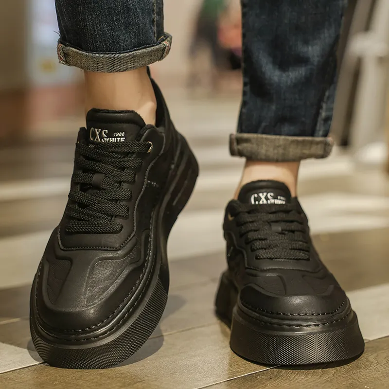 GERTOP Anti-Slip And Wear-Resistant Lightweight Breathable Height Increasing Platform Stylish Skateboarding Shoes Men's-24