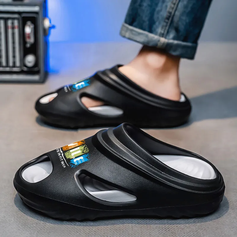 GERTOP EVA Quiet Slip Resistant Odor Resistant Abrasion Resistant Cushioning Slide Slippers Men's-10