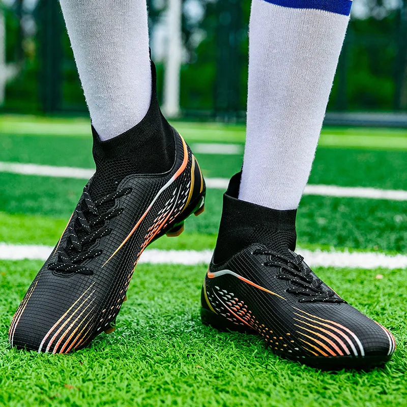 GERTOP Cushioning Anti-Slip Wear-Resistant Breathable Balance Lightweight Soccer Shoes Unisex-4