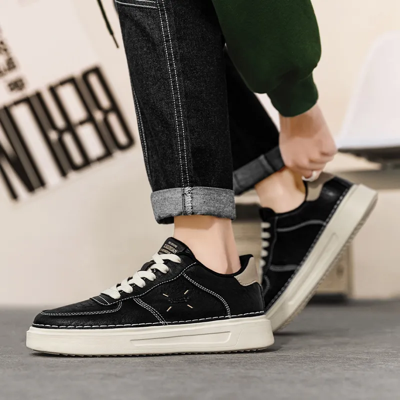 GERTOP Lightweight Breathable Supportive Height Increasing Low-Top Skateboard Shoes Men's-4