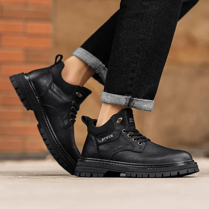 GERTOP Men's Casual Shoes Men Mid Top-9