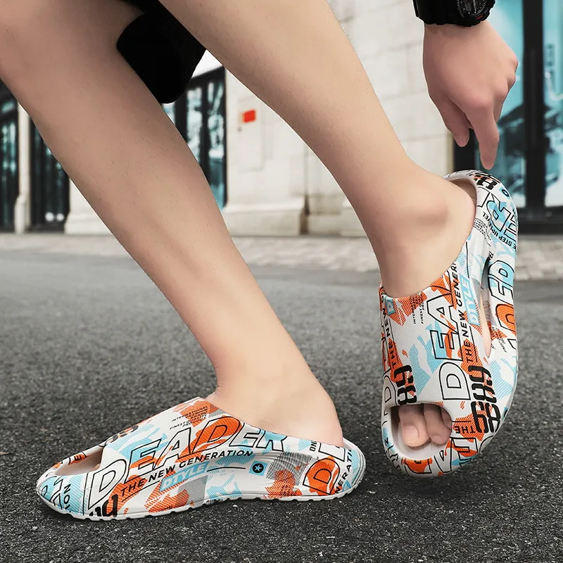 GERTOP Quiet Slip Resistant Odor Resistant Abrasion Resistant Cushioning Slide Slippers Unisex-4