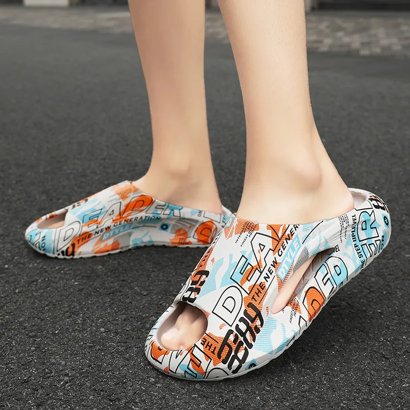 GERTOP Quiet Slip Resistant Odor Resistant Abrasion Resistant Cushioning Slide Slippers Unisex-3