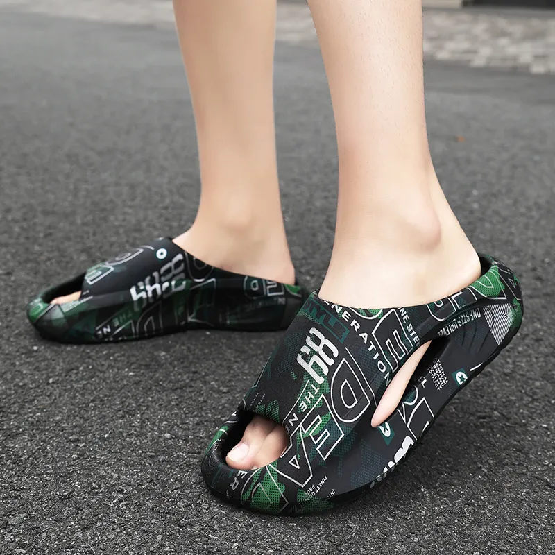 GERTOP Quiet Slip Resistant Odor Resistant Abrasion Resistant Cushioning Slide Slippers Unisex-8