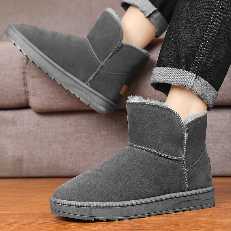 GERTOP Warm Wear Resistant Height Increasing Slip Resistant Coverage Short Snow Boots Unisex-6