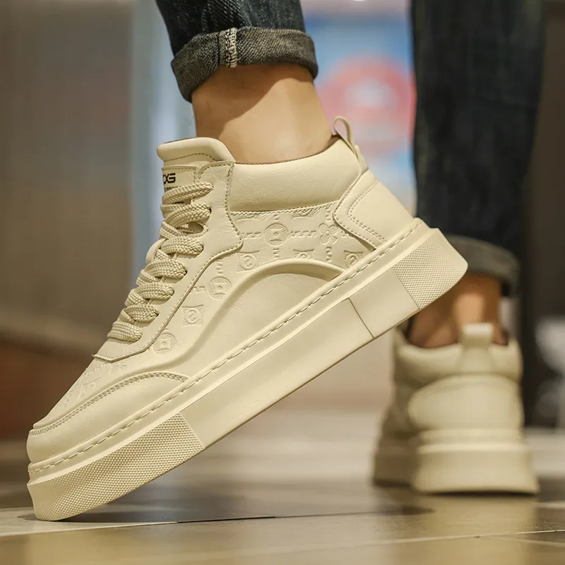 GERTOP Warm Coverage Wear Resistant Lightweight Slip Resistant Mid Top Platform Fashion Casual Skateboard Shoes Men's-12