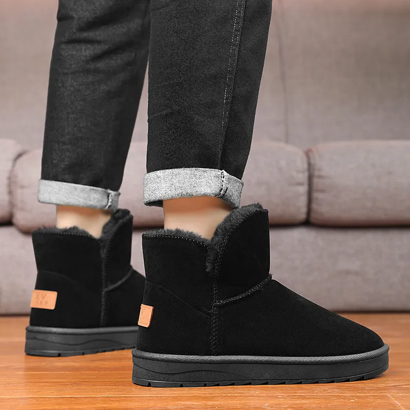 GERTOP Warm Wear Resistant Height Increasing Slip Resistant Coverage Short Snow Boots Unisex-1