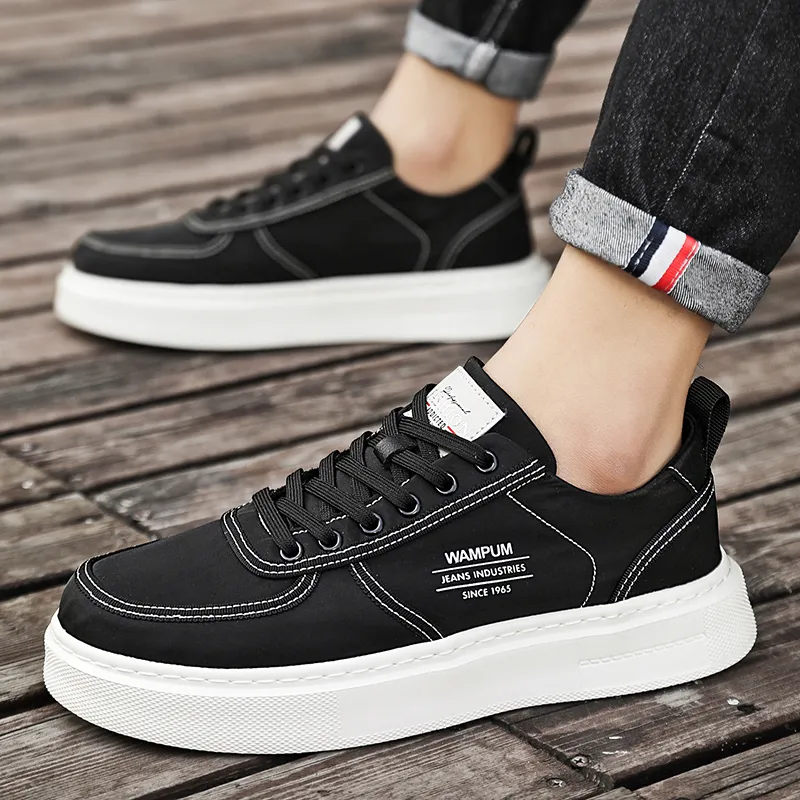 GERTOP Breathable Support Height Increasing Low Top Skateboard Shoes Men's-2