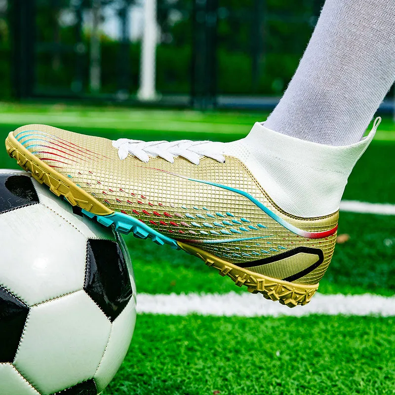 GERTOP Cushioning Anti-Slip Wear-Resistant Breathable Balance Lightweight Soccer Shoes Unisex-38