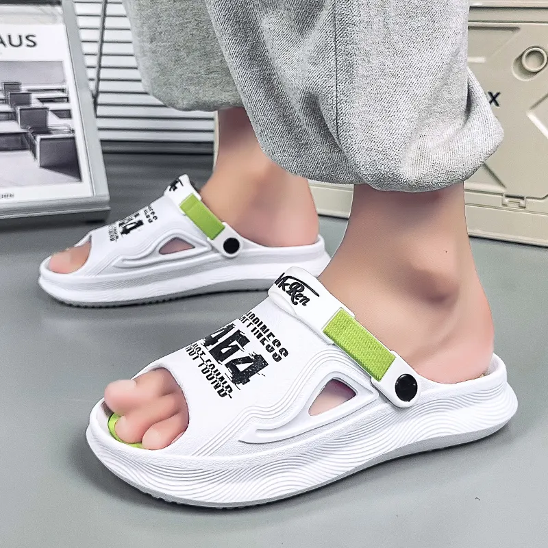 GERTOP Beach Sandals Men Black Orange, White Green, Khaki-9