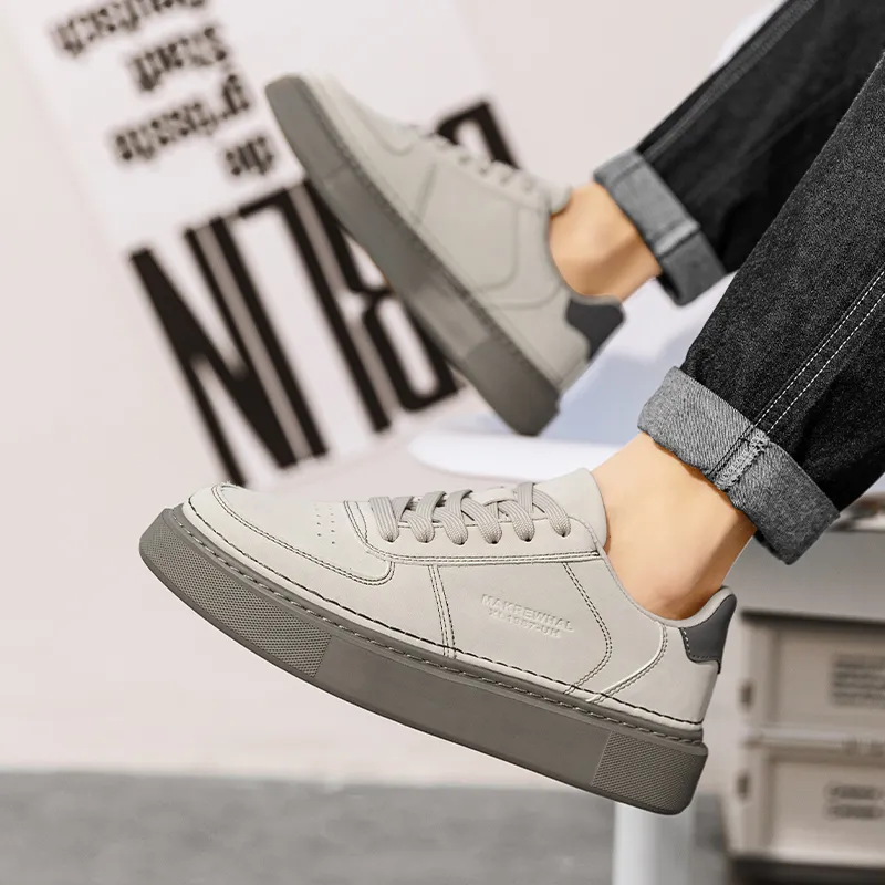 GERTOP Anti-Slip And Wear-Resistant Lightweight Height Increasing Low-Top Skateboard Shoes Men's-12