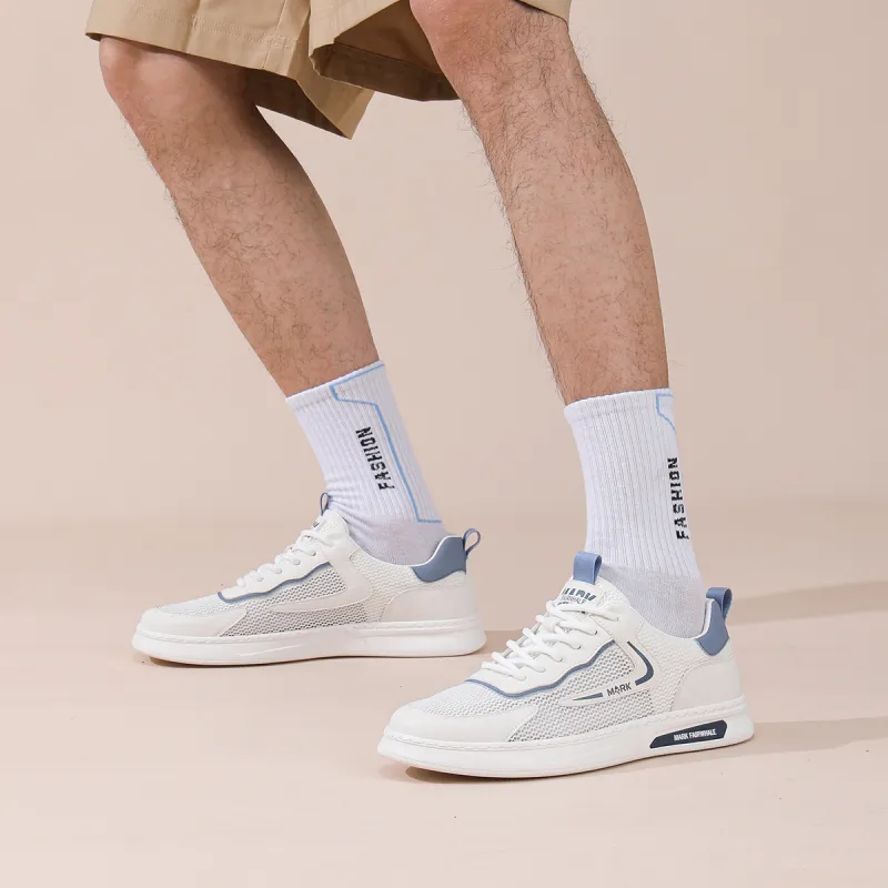 FAIRWHALE Low Top Stylish Skateboarding Shoes Men's White-2