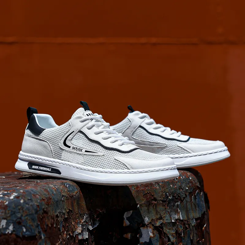 FAIRWHALE Low Top Stylish Skateboarding Shoes Men's White-23