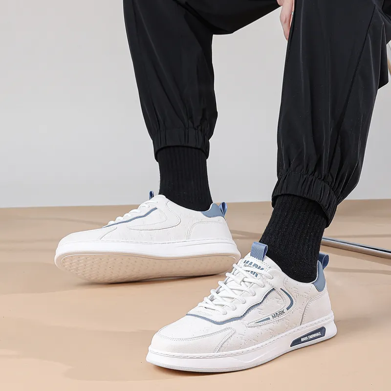 FAIRWHALE Low Top Stylish Skateboarding Shoes Men's White-15