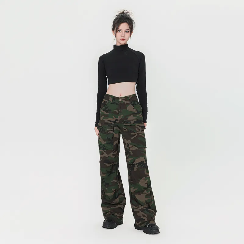 Vine Color Cargo Pants Unisex Camouflage-4