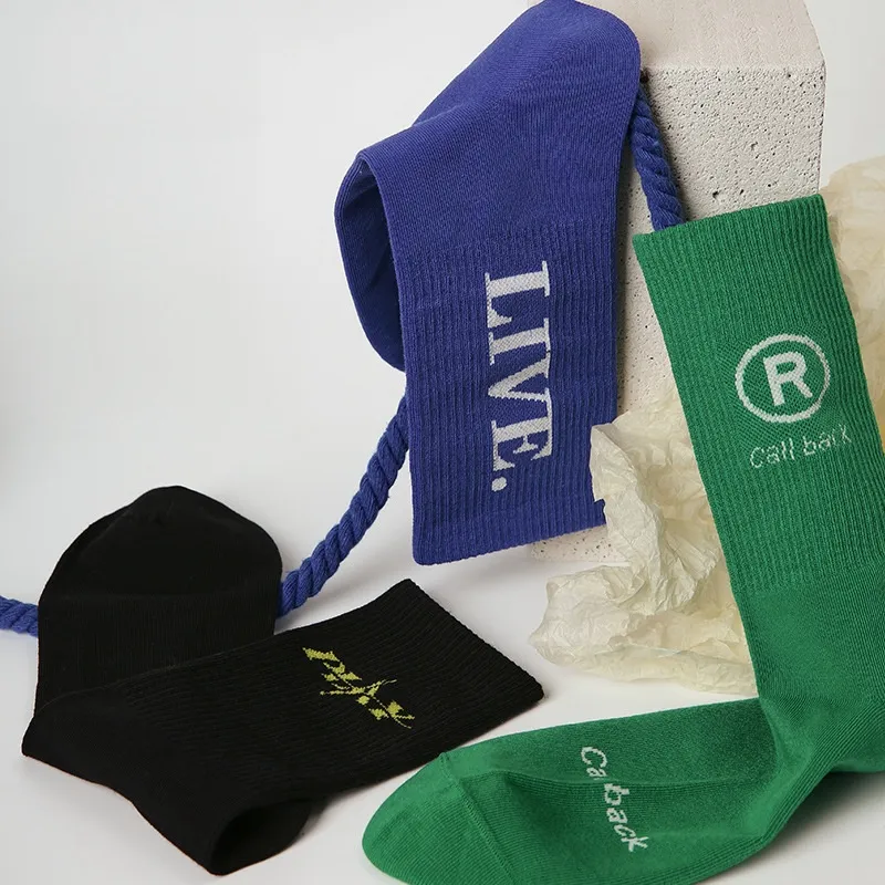 Vine Color Mid Calf Socks Unisex 5 Pack-3