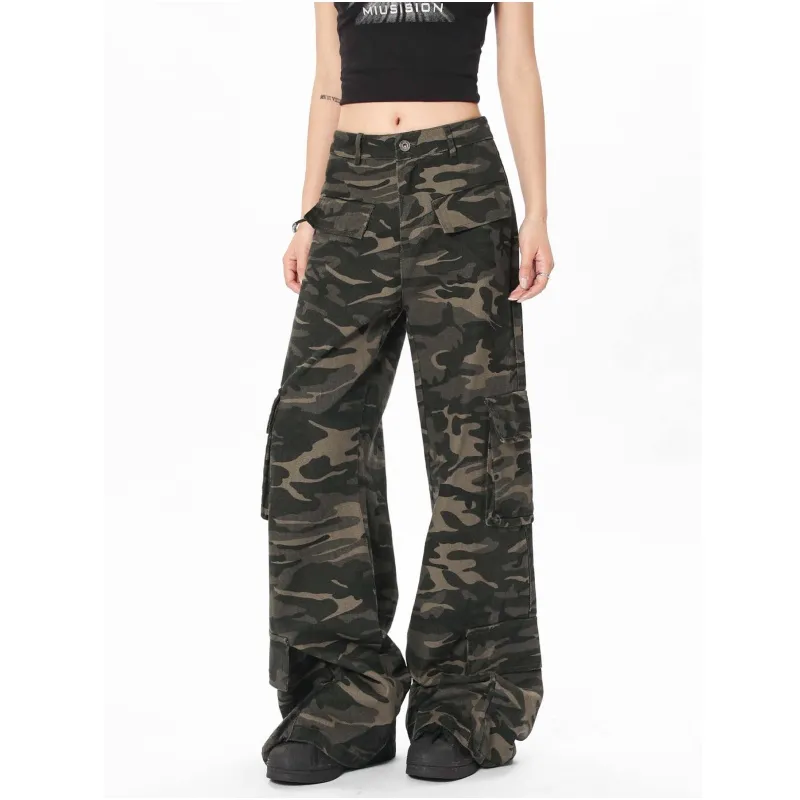 Vine Color Cargo Pants Unisex Camouflage-3
