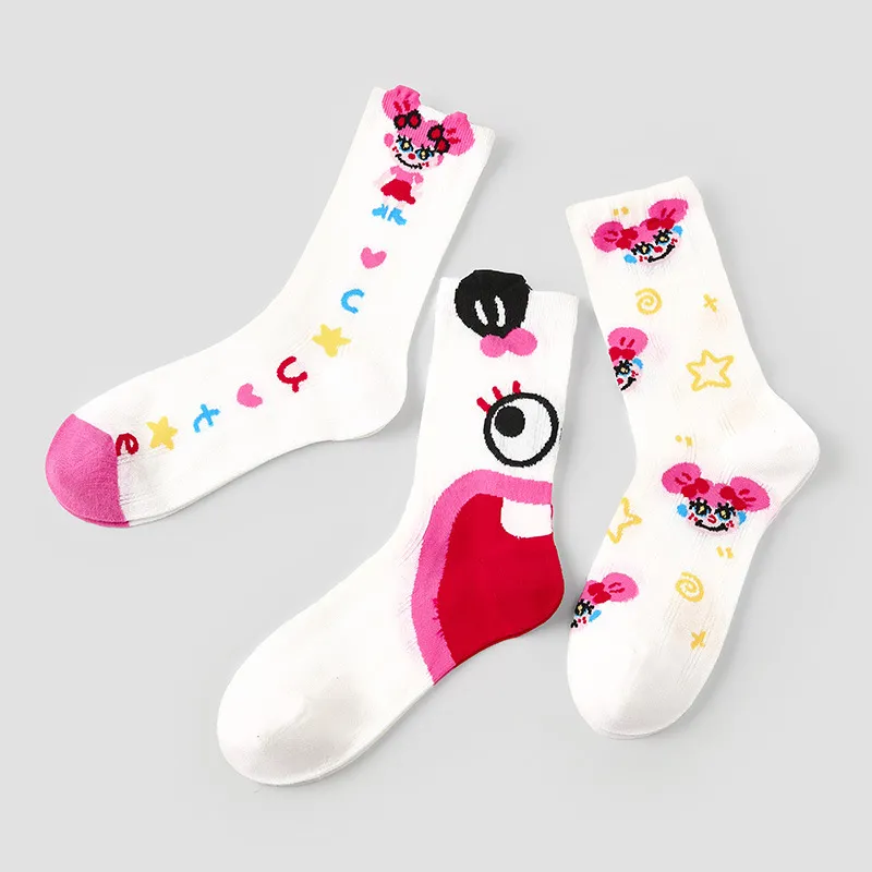 Vine Color Mid Calf Socks Unisex Funny Girl-4