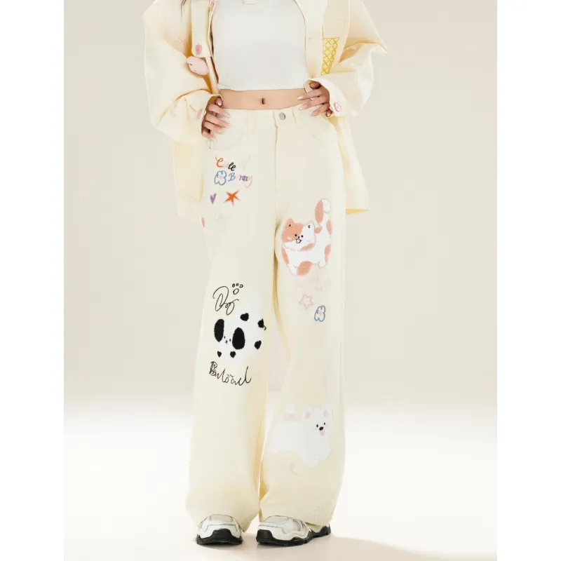 Vine Color Casual Pants Unisex-2