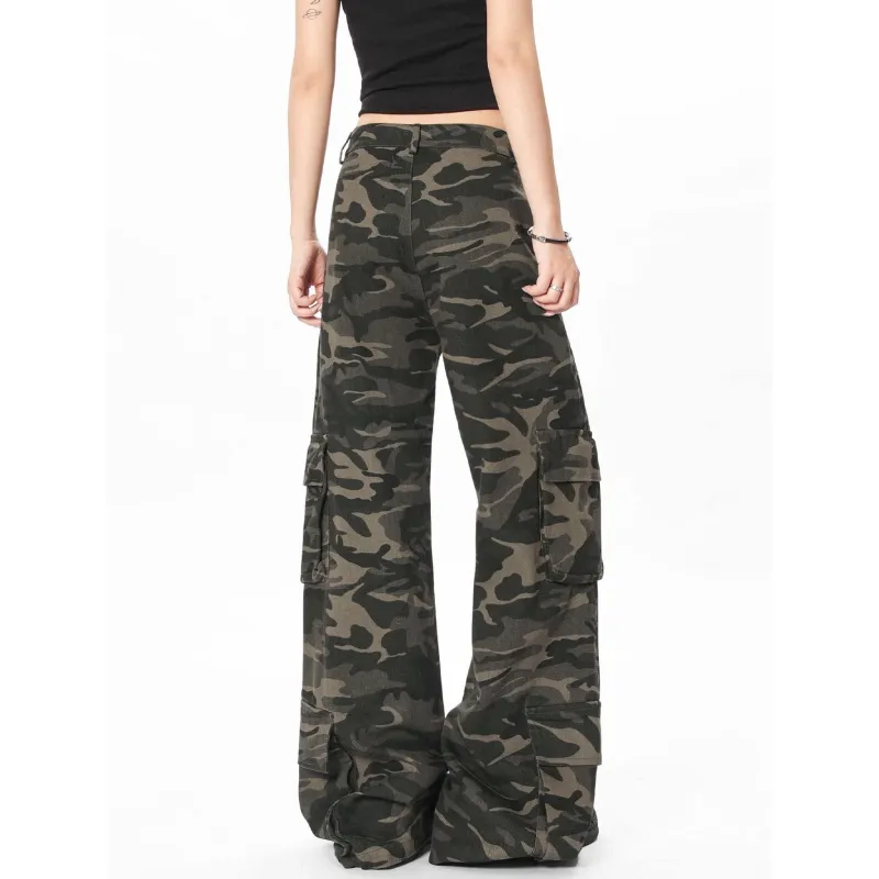 Vine Color Cargo Pants Unisex Camouflage-5
