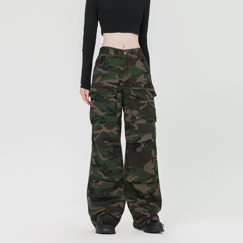 Vine Color Cargo Pants Unisex Camouflage-3