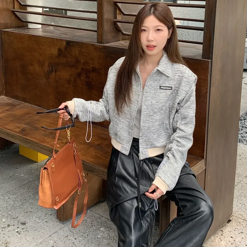 Vine Color Cropped Coat Women's-3