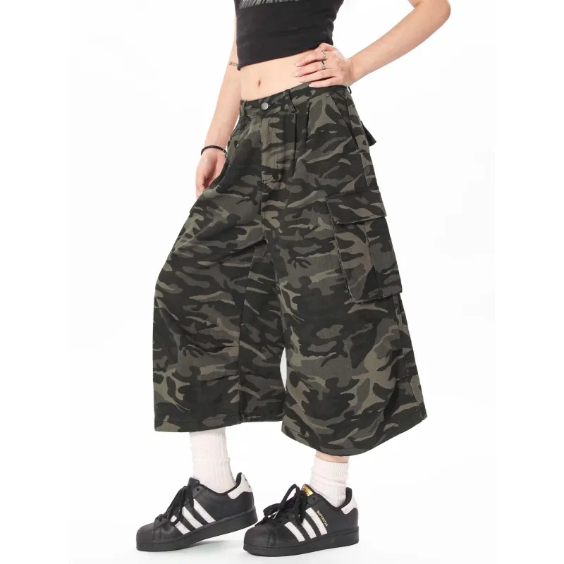 Vine Color Casual Pants Unisex Camouflage-3