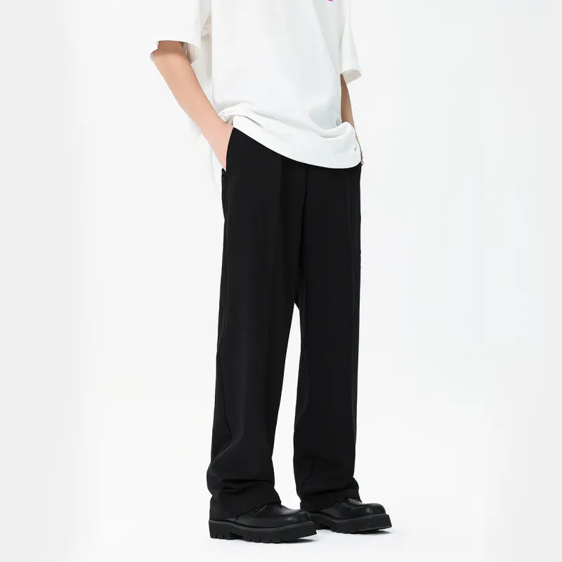 Vine Color Casual Pants Unisex Black-3