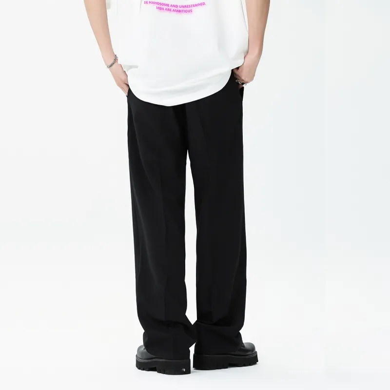 Vine Color Casual Pants Unisex Black-4