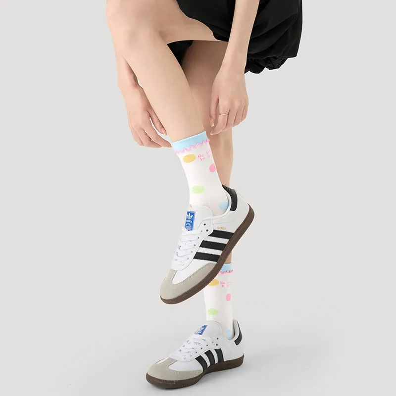 Vine Color Mid-Calf Socks Unisex 3 Pack Coconut Bunny-3