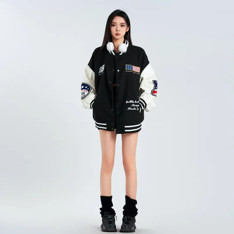 Vine Color Baseball Jacket Unisex-8