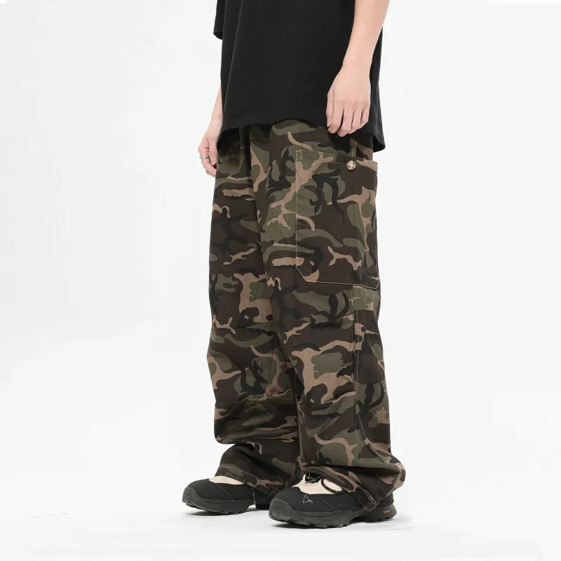 Vine Color Cargo Pants Unisex Camouflage-3