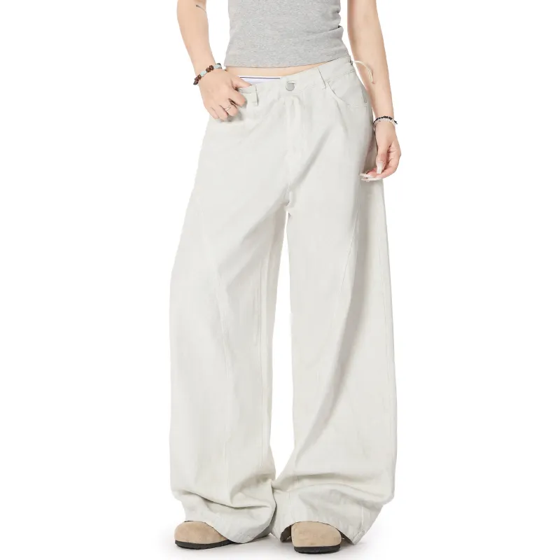 Vine Color Casual Pants Women's White-2