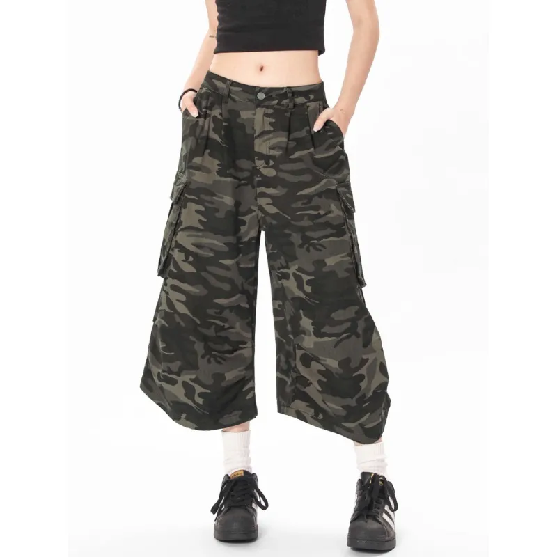 Vine Color Casual Pants Unisex Camouflage-2