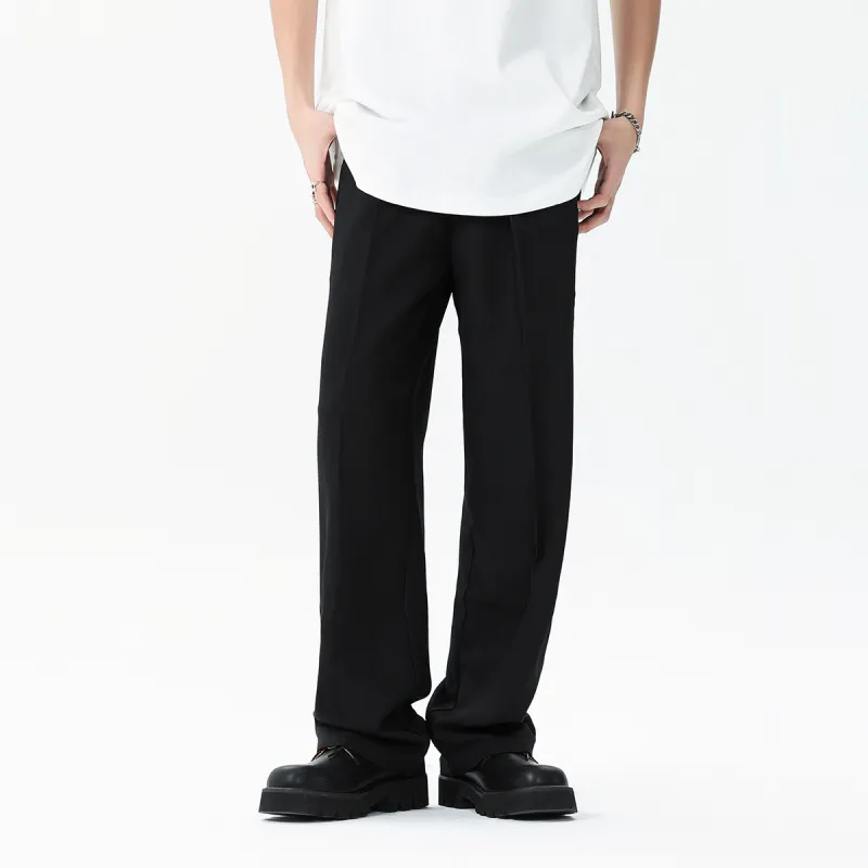 Vine Color Casual Pants Unisex Black-2