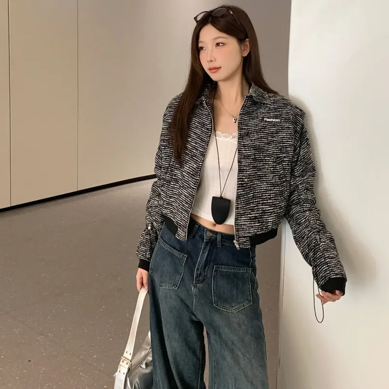 Vine Color Cropped Coat Women's-5