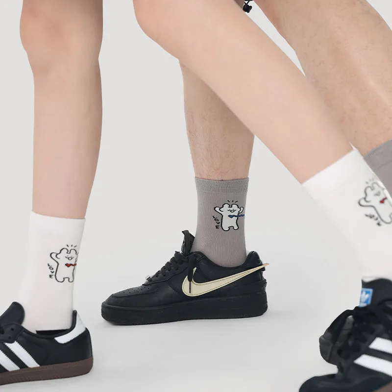 Vine Color Mid Calf Socks Unisex 4 Pack-3