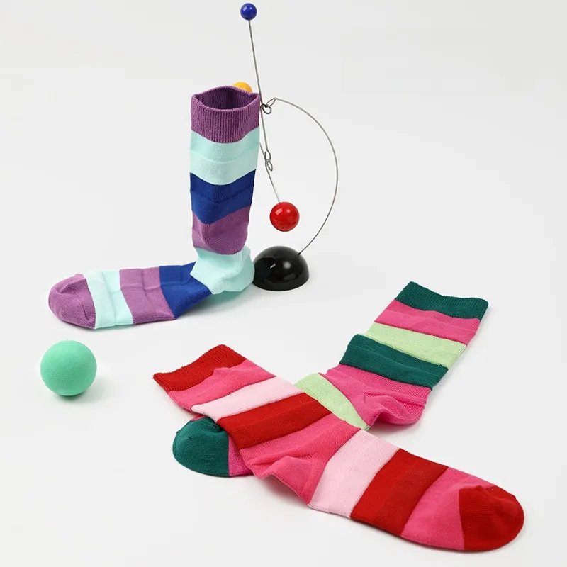 Vine Color Mid Calf Socks Unisex 3 Pack Parallel Space-3