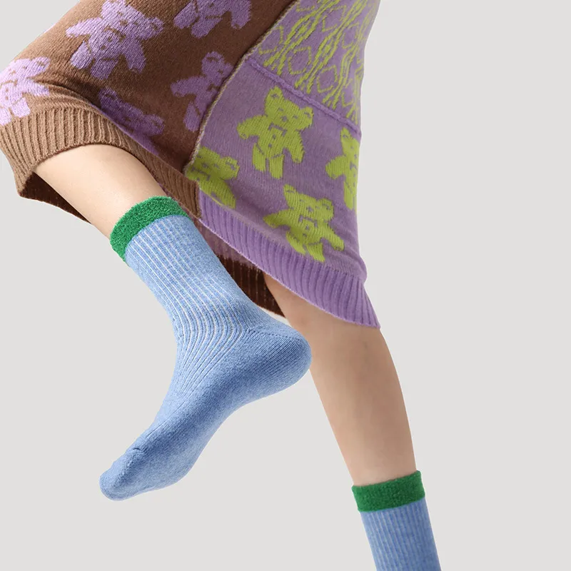 Vine Color Mid Calf Socks Women's 5 Pack-2