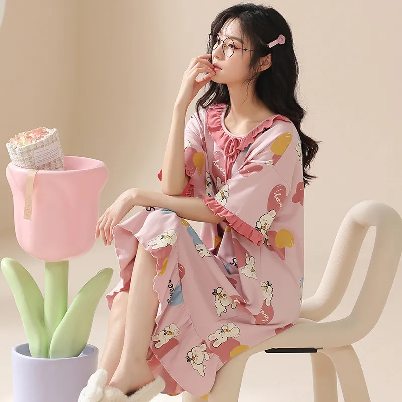 Vine Color Nightgown Women's Pink-5