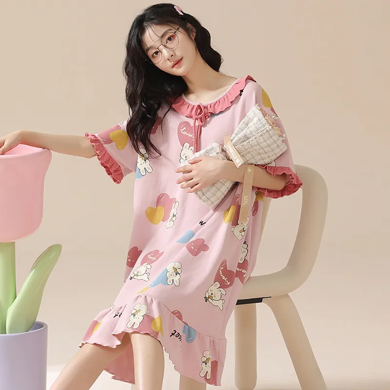 Vine Color Nightgown Women's Pink-1