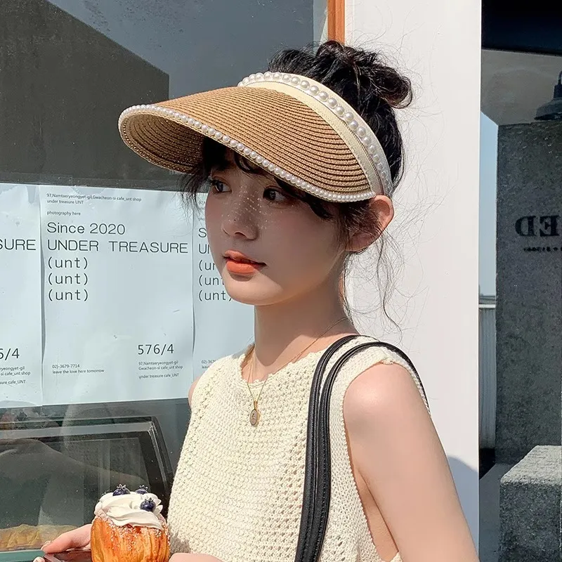 DZP Straw Woven Sun Protection Hats Unisex-7