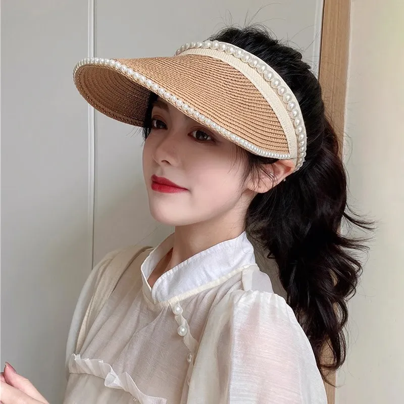 DZP Straw Woven Sun Protection Hats Unisex-6