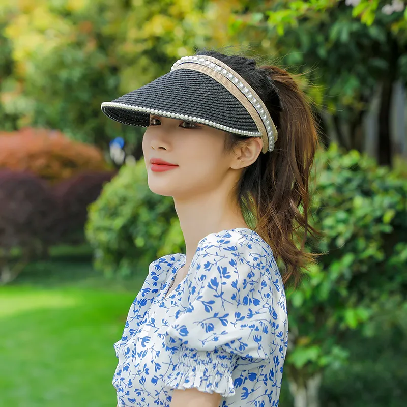 DZP Straw Woven Sun Protection Hats Unisex-1
