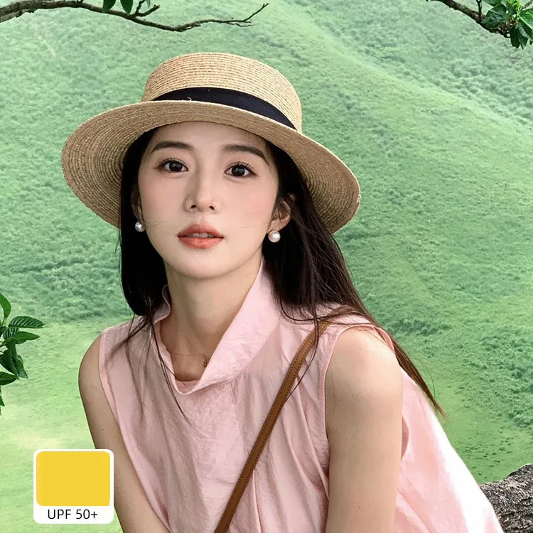 DZP Straw Paper Sun Protection Hats Unisex-7