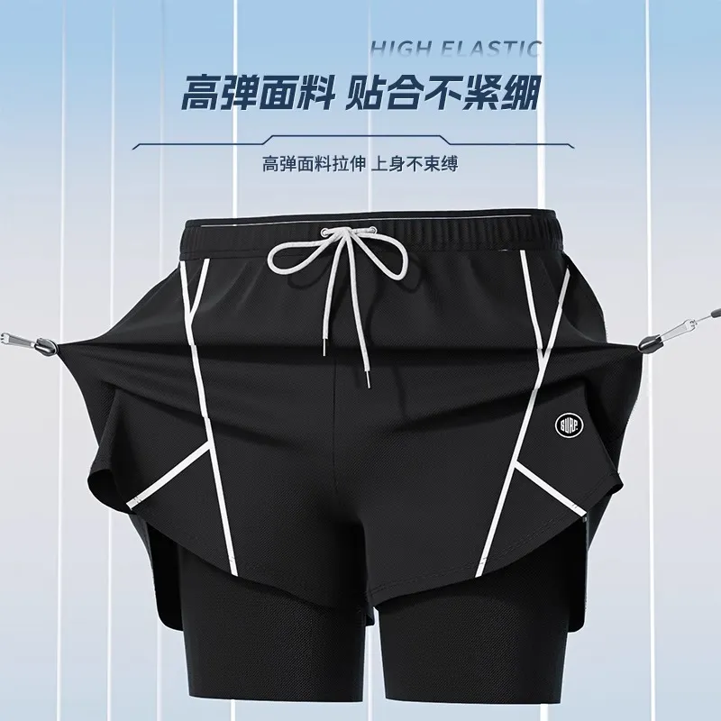 Youyou Swimming Sets Polyester, Elastane Summer Seaside Beach Men's Black-1