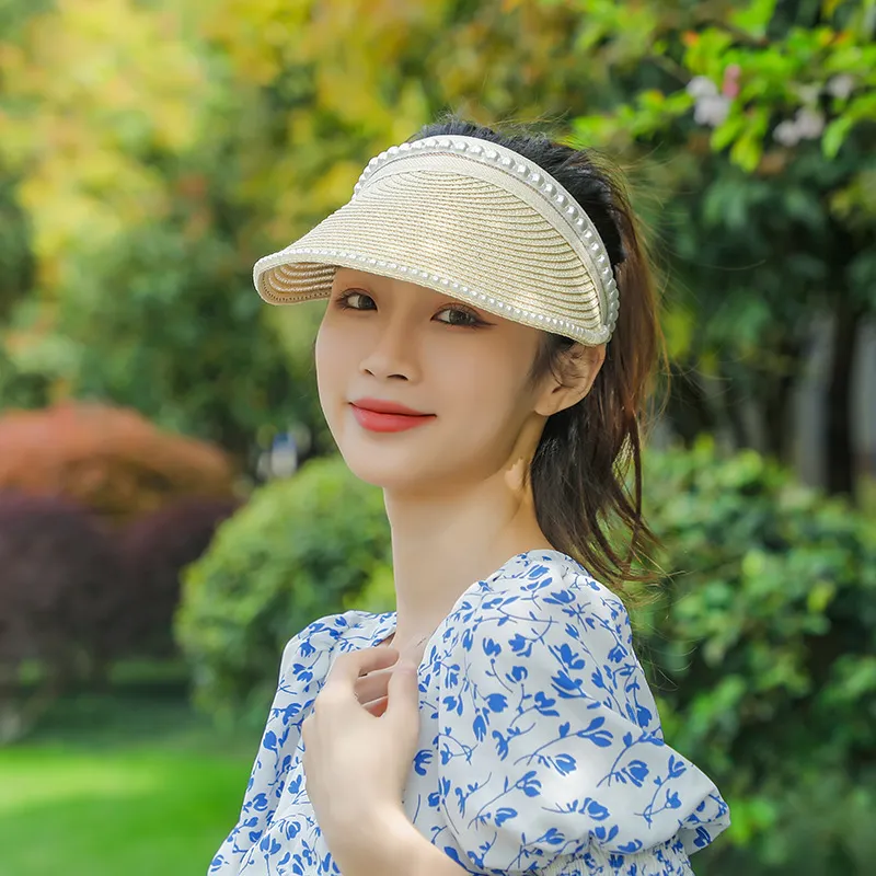 DZP Straw Woven Sun Protection Hats Unisex-3