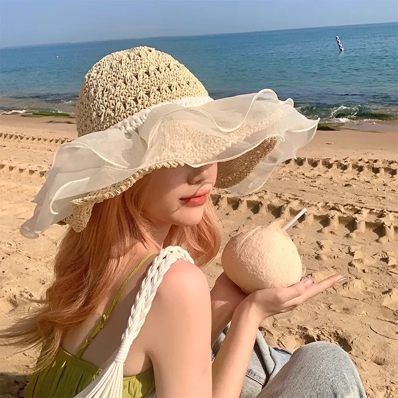DZP Paper Reed Sun Protection Hats Unisex-5