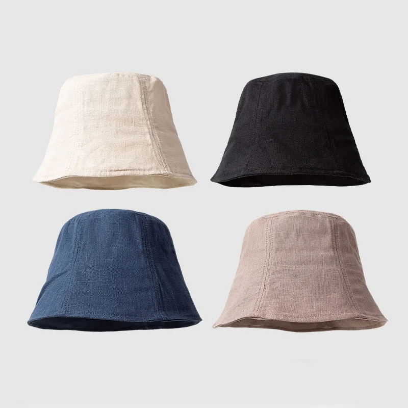 DZP Cotton Linen Blend Bucket Hats Unisex-1