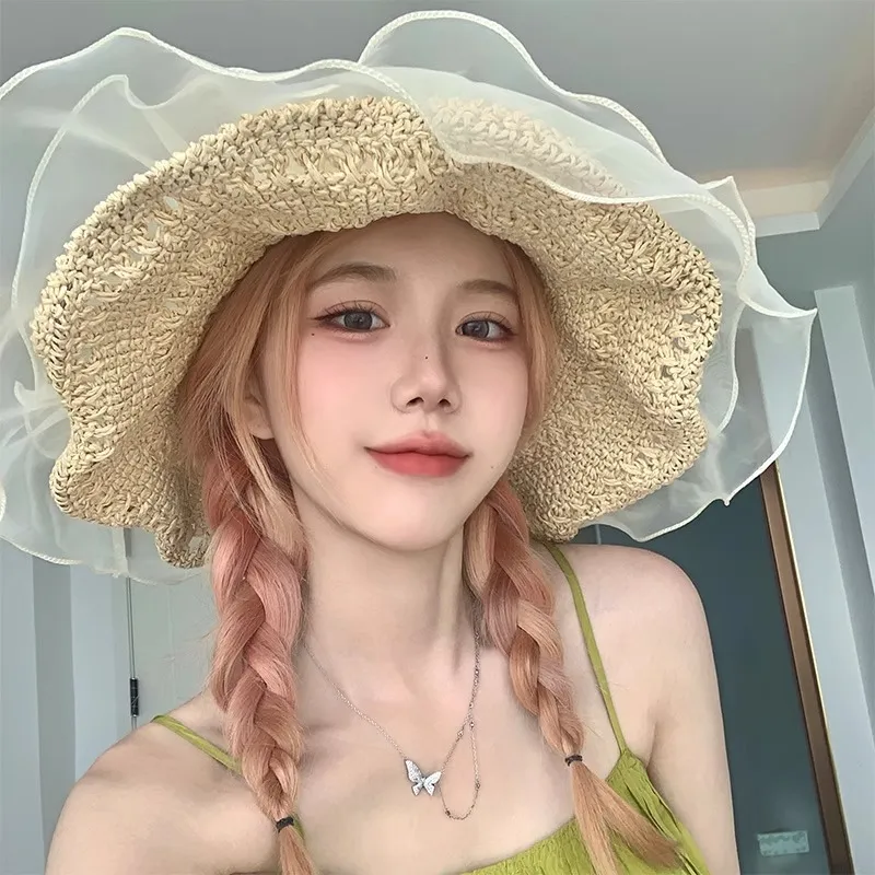 DZP Paper Reed Sun Protection Hats Unisex-1